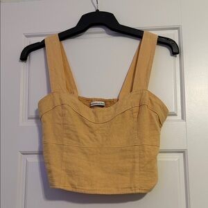 Abercrombie & Fitch Mustard Yellow Cropped Tank Top